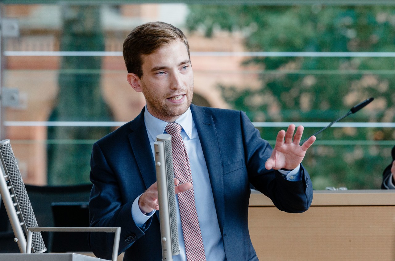 Lukas Kilian (CDU) im Landtag von Schleswig-Holstein.