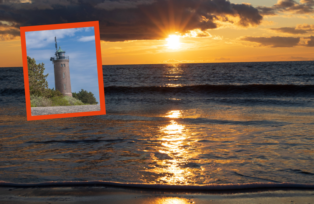 Am Leuchtturm in Böhl, einem Ortsteil von Sankt Peter-Ording, wollte einen Frau den Sonnenuntergang genießen (Symbolbild).