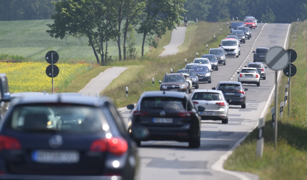 Stau auf Usedom – für die Einwohner momentan keine Seltenheit.