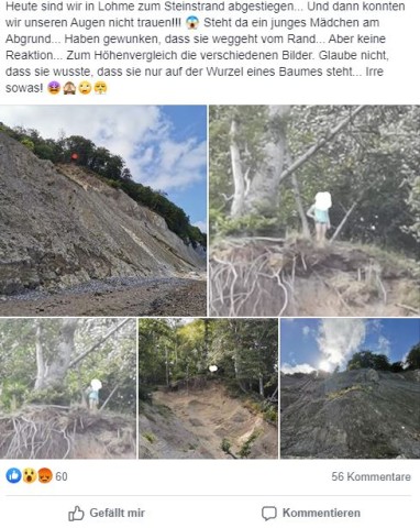 Posting eines Mannes in einer Rügen-Gruppe auf Facebook. 