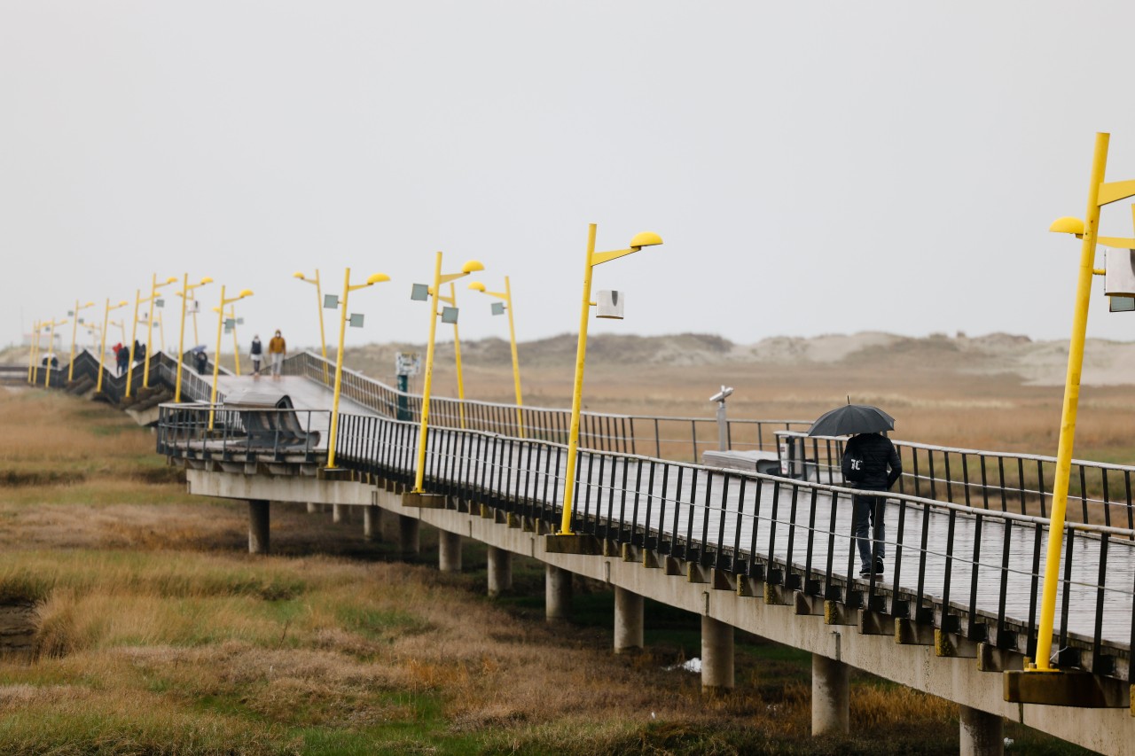 Regenwetter in Sankt Peter-Ording.