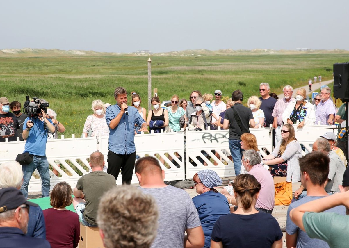 Sankt Peter-Ording (SPO) Robert Habeck Grüne Westerhever Bundestagswahl Schleswig-Holstein Flut Hochwasser