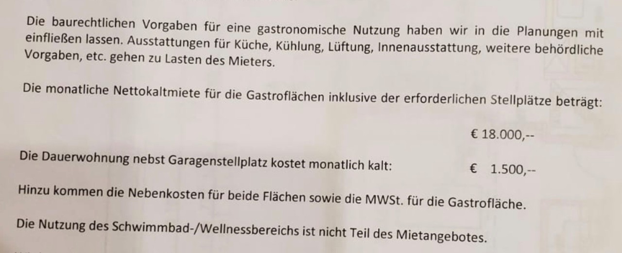 Erschreckend: Das neue Mietangebot auf Sylt sieht eine Kaltmiete von 18.000 Euro im Monat vor.