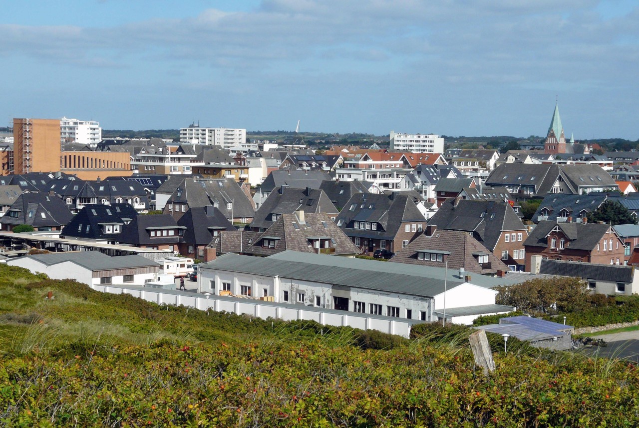 Blick auf Westerland auf Sylt.