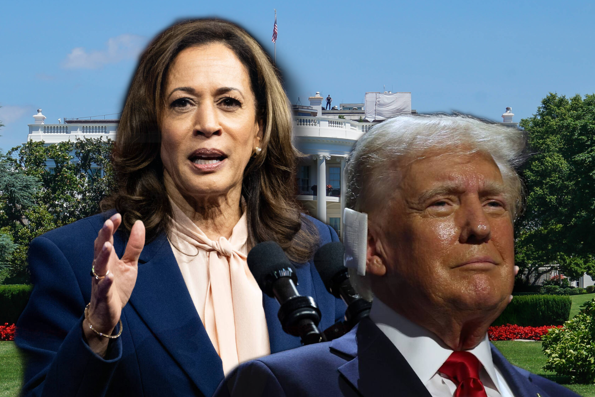 Kamala Harris zeigt sich offensive und warnt vor dem Republikaner.