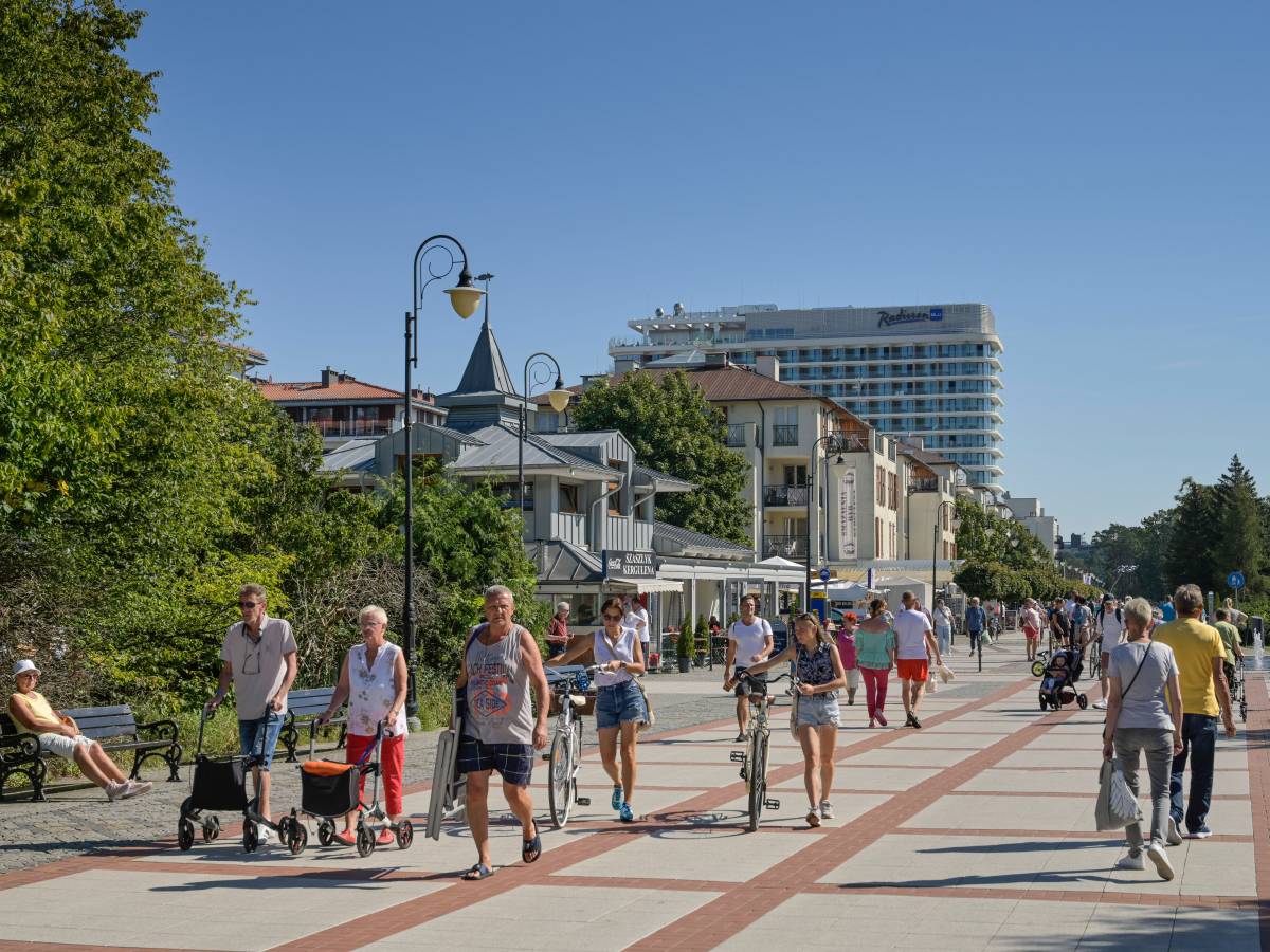 Die Stadt Swinemünde an der Ostsee.