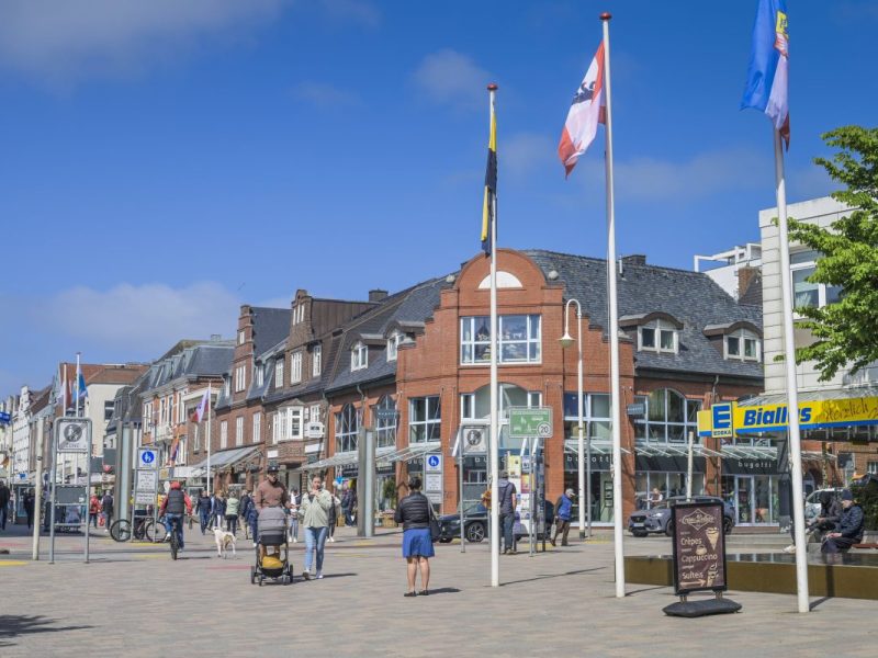Die Einkaufsstraße in Westerland, Sylt.