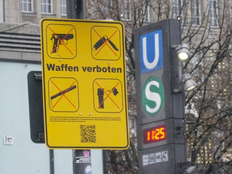 Eine Waffenverbotszone in Hamburg.