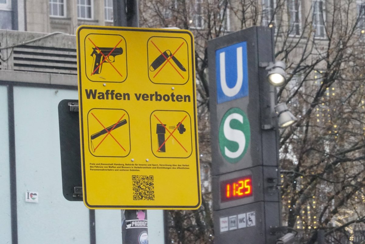 Eine Waffenverbotszone in Hamburg.